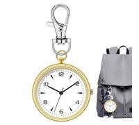 Pocket Watch - Round Key Chain Clip Timepiece, Portable Quiet Clock | Travel-Size Comfort Unisex Travel Home Workplace School Outdoor Backpack Accessory for Men Women Teens Professionals Everyday