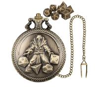 Pocket Watch Shell Dice Set, Polyedral Dice Set - Polyedral Bulk 7x Role Play Game, versátil juego pequeño Polyedral Mu Travel Toy Role Playing Game Accessories, Bronce, verwijzen naar de beschrijving