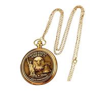 Pocket Watch with Chain - American 250th Fashion Retro Vintage Pocket Hand Watch Jewelry Accessory for Men Women | Elegant Quartz Watches for Daily Office Home Travel Wedding Party Fathers Day Gift