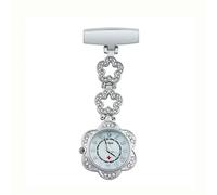 Pocket Watches Clip-on Nurse Watch Brooch Hanging Watches Nurse Quartz Movement Men Women Steel Pocket Watch Men's Women's (Color : Gold) (Silver)