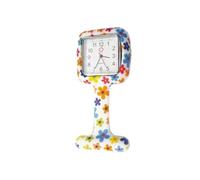 Pocket Watches Portable Pocket Watches Women Silicone Square Nurse Watch Clip-on Brooch Pins Pocket Quartz Movement Nurse Watch for Woman Men's Women's (Color : G) (A)