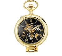Pocket Watches Stainless Steel Men Pocket Watch Skeleton Dial Silver Hand Wind Mechanical Male Chain Watches Men's Women's (Color : E) (D)