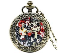 Pocket Watches Steampunk Blue Hands Roman Letters Skeleton Mechanical Pocket Watch with Chain for Men Women Men's Women's