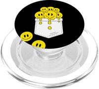 Pocket Yellow Smile Faces Melting Happiness Graphic Designs PopSockets PopGrip para MagSafe