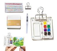 Pocketartist Watercolor Travel Set, Veralea Travel Watercolor, Mini Travel Paint Palette, Portable Sketchbook Palette Wooden Mini Travel Paint Palette (Acrylic8)