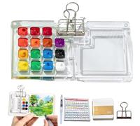 Pocketartist Watercolor Travel Set, Veralea Travel Watercolor, Mini Travel Paint Palette, Portable Sketchbook Palette Wooden Mini Travel Paint Palette (Acrylic15)