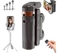 PocketFlex Mini Tripod, 2025 New Bluetooth 5.2 Phone Tripod Stand, with Fill Light & 360° Rotation,for iPhone,Android,Razunoth JJ02 Design, Vlog, Selfie, Landscape Photography (Black, No Light)