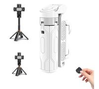 Pocketflex Mini Tripod, 360° Rotation Retractable Handheld Tripod, Mini Selfie Stick with Remote and Light For Mobile, Suitable For Selfie Shooting (White)