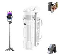 Pocketflex Mini Tripod， Razunoth Mini Tripod， One-Touch Push Button Switch, 360° Rotation, Remote Control of Your Phone’S Camera (White)