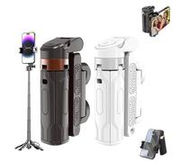 Pocketflex Mini Tripod， Razunoth Mini Tripod， One-Touch Push Button Switch, 360° Rotation, Remote Control of Your Phone’S Camera (Black+White)