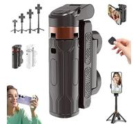 Pocketflex Mini Tripod, Razunoth Tripod Mini JJ02, Tripod Jj02 Pocketflex, Pocketflex Tripod with Detachable Remote Control, 360° Rotation Adjustable Selfie Stick Tripod (Black,No Light)