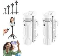 Pocketflex Mini Tripod, Razunoth Tripod Mini JJ02, Tripod JJ02 Pocketflex, Pocketflex Tripod with Detachable Remote Control, One-Touch Push Button Switch, 360° Rotation (White,2pcs)