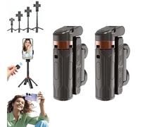 Pocketflex Mini Tripod, Razunoth Tripod Mini JJ02, Tripod JJ02 Pocketflex, Pocketflex Tripod with Detachable Remote Control, One-Touch Push Button Switch, 360° Rotation (Black,2pcs)