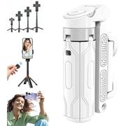 Pocketflex Mini Tripod, Razunoth Tripod Mini JJ02, Tripod JJ02 Pocketflex, Pocketflex Tripod with Detachable Remote Control, One-Touch Push Button Switch, 360° Rotation (White,1pcs)