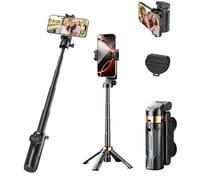Pocketflex Mini Tripod,Selfie Stick Tripod, Pocket Size Portable Phone Tripod, Retractable Tripod for Phone with Wireless Detachable Remote Control, Live Streaming, Video Recording (Black)