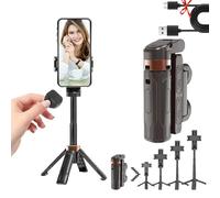 Pocketflex Mini Trípode, 2025 Nuevo Trípode Retráctil Bluetooth con Rotación de 360° trípode para movil, Trípode de Agarre Extensible con Control Remoto Desmontable (Sin Luces,Negro)