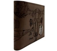PocketGear Chasseur Estrella Spatial Iconique Vaisseau de Combat Schéma Portefeuille Bi-Fold Porte-Cartes & Carte d'Identité, Marron