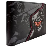 PocketGear Legend of Link Zelda Master Sword & Hylian Shield Billetera/Cartera Bi-Fold Soporte para Identificación & Tarjetas, Negro