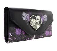 PocketGear Nightmare Before Jack & Sally Christmas Floral Cartera Clutch Bolsillo para Monedas & Portatarjetas, Negro