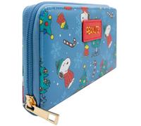 PocketGear Peanuts Snoopy & Woodstock Época de Navidad Cartera Clutch Bolsillo para Monedas & Tarjetero, Azul