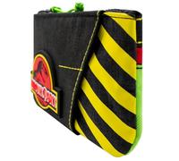 PocketGear Precaución Icónico Jurassic T-Rex Dinosaurio Park Emblema Cartera Cremallera Bolsillo para Monedas Estuche, Negro