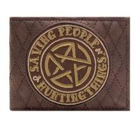 PocketGear Super Natural Salvar Personas y Cazar Cosas Lema Billetera/Cartera Bi-Fold Portador de ID y Tarjetas, Marrón