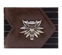 PocketGear The Wild Witcher Hunt Escuela del Lobo Emblema Billetera/Cartera Bi-Fold ID & Porta-Tarjetas, Marrón
