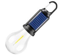 POCKETMAN Linterna solar portátil recargable para tienda de campaña, impermeable, bombilla LED de emergencia con gancho de clip para camping, senderismo, pesca, al aire libre