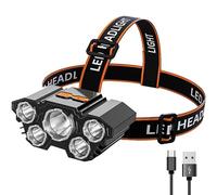 POCKETMAN Linternas LED súper brillantes recargables y 90 ° Faros ajustables, 4 modos impermeables y antideslizantes luces de trabajo adecuadas para explorar camping noche equitación escalada etc