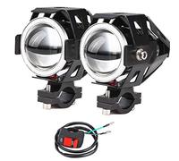 POCKETMAN Motocicleta con luces de ojos de ángel U7 DRL luces de conducción de niebla para automóviles Barco de bicicleta Reflectores delanteros de estroboscópica color azul incluido interruptor