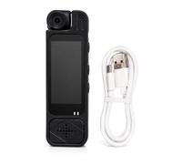 Pocketpit-Pro Grabadora multifunción portátil, lente giratoria de 180°, pantalla de 1.3 pulgadas, detección de movimiento, grabación en bucle, soporte de clip magnético, recargable por USB-C
