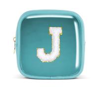 Pocmimut Bolsa de maquillaje, neceser de viaje personalizada, artículos de moda A-Z, regalo de cumpleaños para adolescentes y adolescentes, novia, profesora y madre, Azul, Mini , 40