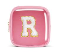 Pocmimut Bolsa de maquillaje, neceser de viaje personalizada, artículos de moda A-Z, regalo de cumpleaños para adolescentes y adolescentes, novia, profesora y madre, Mini-Rosa, Mini , R