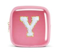 Pocmimut Bolsa de maquillaje, neceser de viaje personalizada, artículos de moda A-Z, regalo de cumpleaños para adolescentes y adolescentes, novia, profesora y madre, Mini-Rosa, Mini , Y
