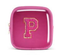 Pocmimut Bolsa de maquillaje, neceser de viaje personalizada, artículos de moda A-Z, regalo de cumpleaños para adolescentes y adolescentes, novia, profesora y madre, Mini-Magenta, Mini , P