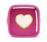 Pocmimut Bolsa de maquillaje, neceser de viaje personalizada, artículos de moda A-Z, regalo de cumpleaños para adolescentes y adolescentes, novia, profesora y madre, Mini-Magenta, Mini , Amor