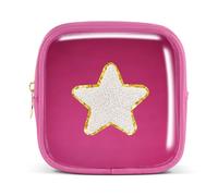 Pocmimut Bolsa de maquillaje, neceser de viaje personalizada, artículos de moda A-Z, regalo de cumpleaños para adolescentes y adolescentes, novia, profesora y madre, Mini-Magenta, Mini , Estrella
