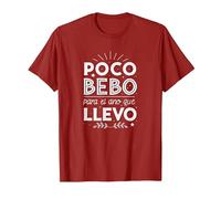 Poco Bebo para el año Que llevo Camiseta, Hombre, Arándano, XL