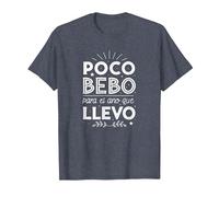Poco Bebo para el año Que llevo Camiseta, Hombre, Azul Jaspeado, 5XL
