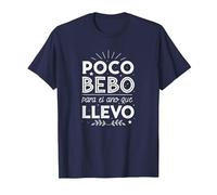 Poco Bebo para el año Que llevo Camiseta, Hombre, Azul Marino, XL