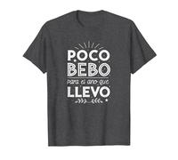 Poco Bebo para el año Que llevo Camiseta, Hombre, Jaspeado Oscuro, 5XL