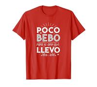 Poco Bebo para el año Que llevo Camiseta, Hombre, Rojo, 3XL