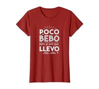 Poco Bebo para el año Que llevo Camiseta, Mujer, Arándano, M
