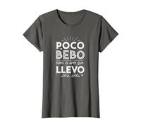 Poco Bebo para el año Que llevo Camiseta, Mujer, Asfalto, M