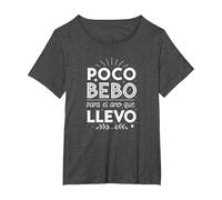 Poco Bebo para el año Que llevo Camiseta, Mujer Tallas Grandes, Jaspeado Oscuro, 6XL Grande