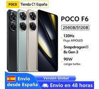 POCO F6 Versión global Teléfono inteligente NFC Procesador insignia Snapdragon 8s Gen 3 Pantalla Flow AMOLED CrystalRes de 120 Hz Sistema de cámara de 50 MP con OIS Carga turbo de 90 W Batería de 5000