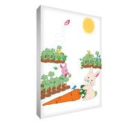 Poco marco Ayudante lona de arte en Feel Good Sr. Bunny en su jardín 12 X 16