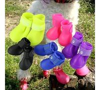 Poco mascota perro cachorro pesp lluvia botas de nieve zapatos botines candy colores de goma impermeable antideslizante