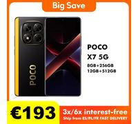 Poco X7 Versión Global Smartphone Dimensity 7300-Ultra 6.67'' 1.5K Pantalla Curva Amoled 45W Turbo Carga Nfc Sliver