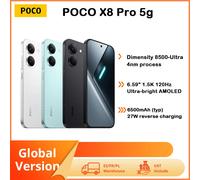 Teléfono Celular Original POCO X8 PRO 5G NFC con Procesador Dimensity 8500-Ultra, Batería de 6500 mAh con Carga Rápida, Pantalla AMOLED de 6.59 Pulgadas 1.5K 120Hz, Cámara de 50MP con OIS Negro